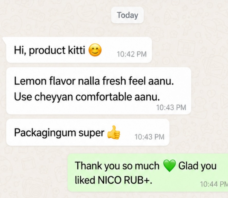 WhatsApp review: customer says the Lemon flavour feels fresh and packaging is great